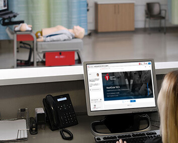 AHA HeartCode online learning with CPR skills training equipment