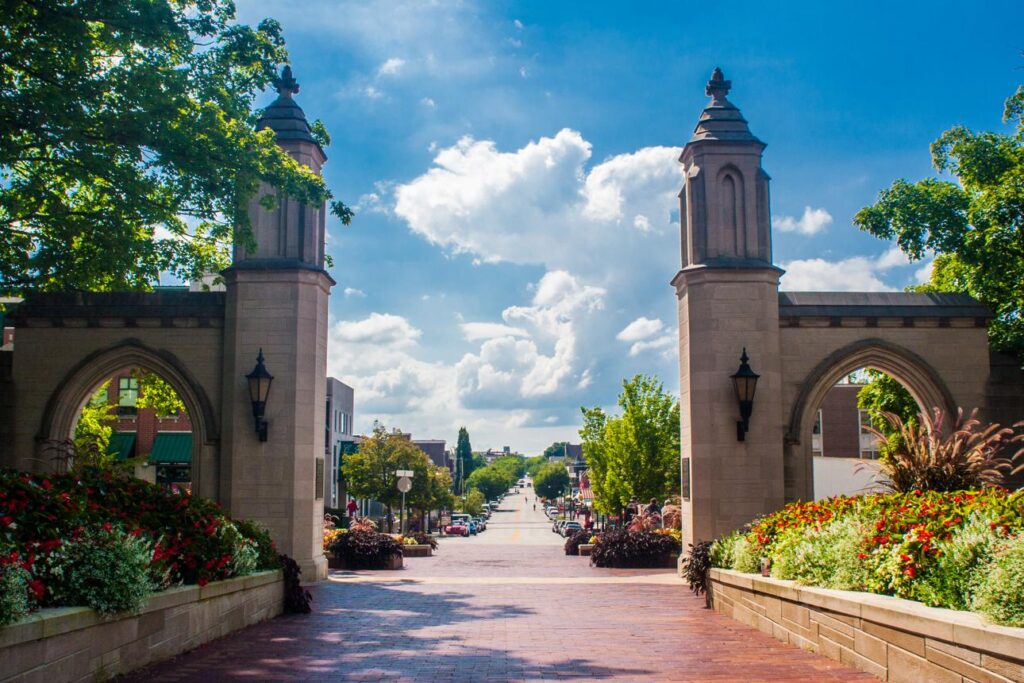Indiana University Sample Gates in Bloomington, Indiana near Citywide CPR offering official American Heart Association BLS, ACLS, and PALS certification.