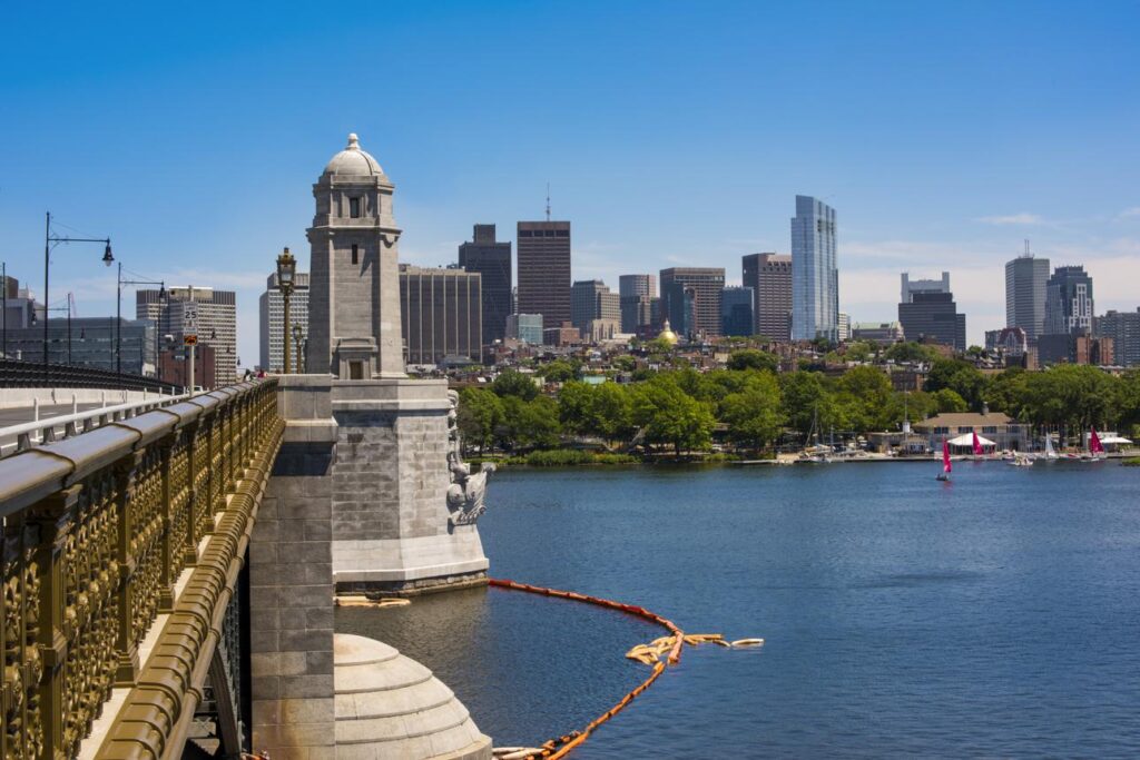 Boston skyline in Boston, Massachusetts near Citywide CPR offering official American Heart Association BLS, ACLS, and PALS certification.