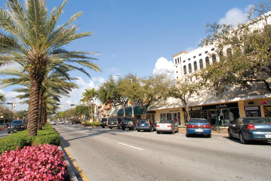Miracle Mile in Coral Gables, Florida near Citywide CPR offering official American Heart Association BLS, ACLS, and PALS certification.