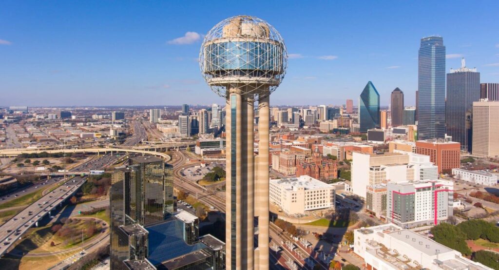 Reunion Tower in Dallas, Texas near Citywide CPR offering official American Heart Association BLS, ACLS, and PALS certification.