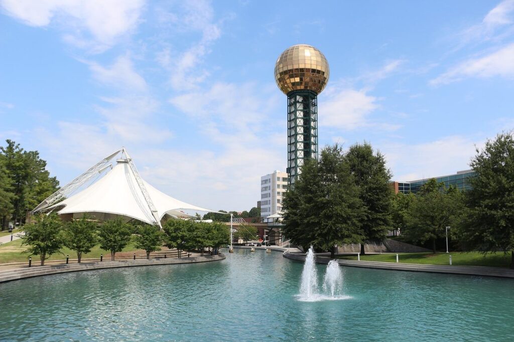 Sunsphere at World's Fair Park in Knoxville, Tennessee near Citywide CPR offering official American Heart Association BLS, ACLS, and PALS certification.