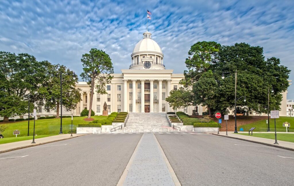Alabama State Capitol in Montgomery, Alabama near Citywide CPR offering official American Heart Association BLS, ACLS, and PALS certification.