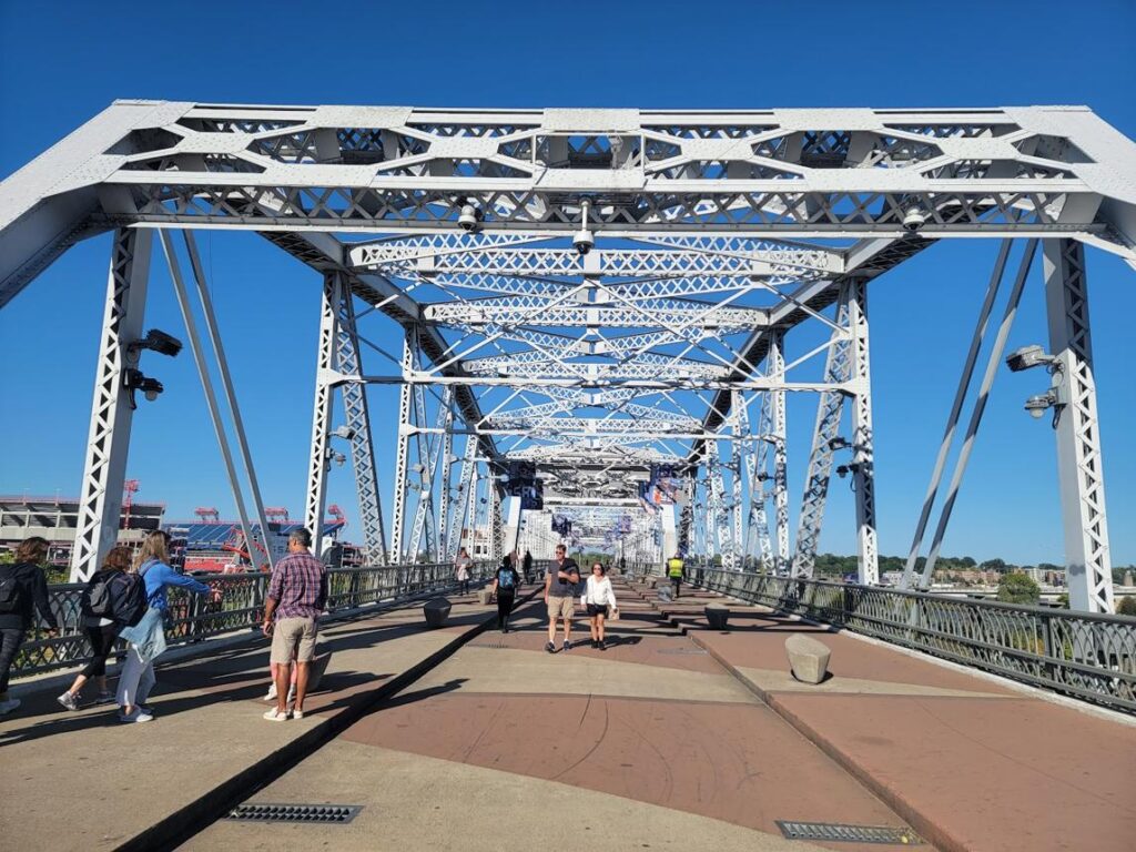 John Seigenthaler Pedestrian Bridge and downtown Nashville, Tennessee near Citywide CPR offering official American Heart Association BLS, ACLS, and PALS certification.
