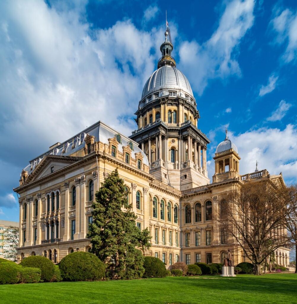 Illinois State Capitol in Springfield, Illinois near Citywide CPR offering official American Heart Association BLS, ACLS, and PALS certification.