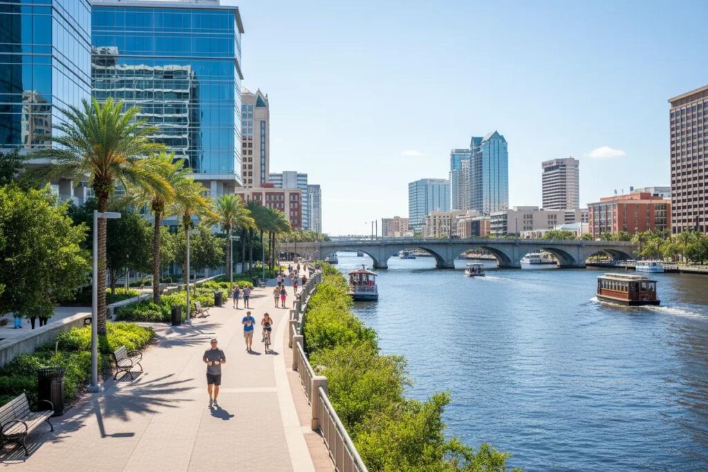Tampa Riverwalk and downtown Tampa, Florida near Citywide CPR offering official American Heart Association BLS, ACLS, and PALS certification.