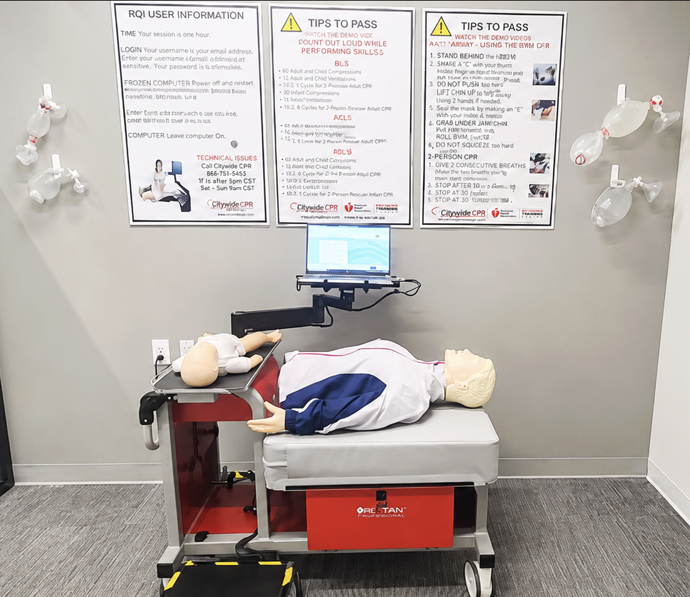 Citywide CPR self-guided BLS, ACLS and PALS training room with CPR Verification Station