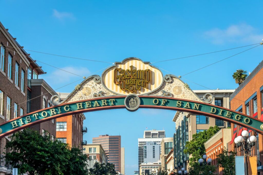 Gaslamp Quarter in downtown San Diego, California near Citywide CPR offering official American Heart Association BLS, ACLS, and PALS certification.