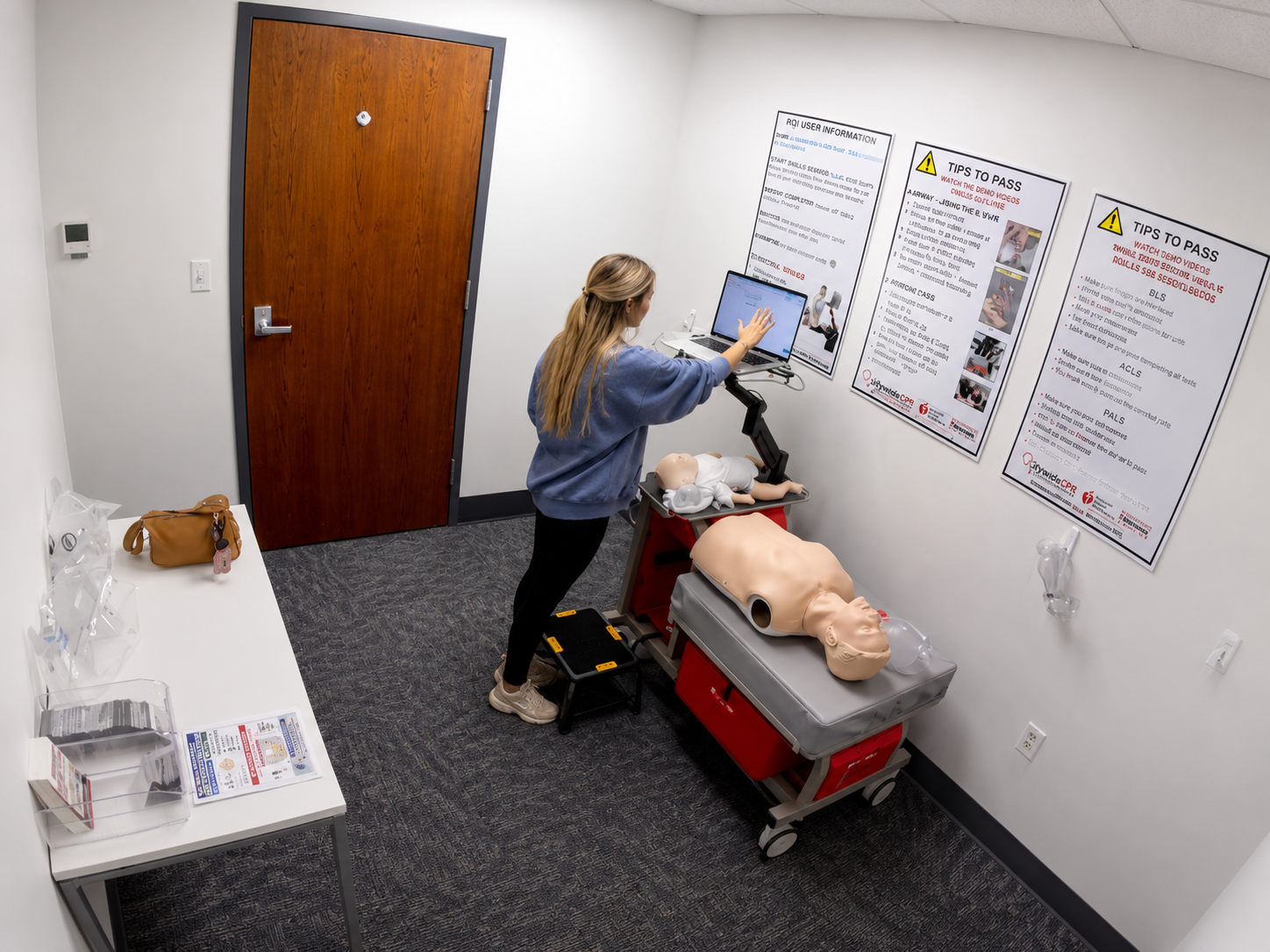 Healthcare professional preparing to renew American Heart Association BLS and ACLS certifications together through Citywide CPR's Double Bundle program.