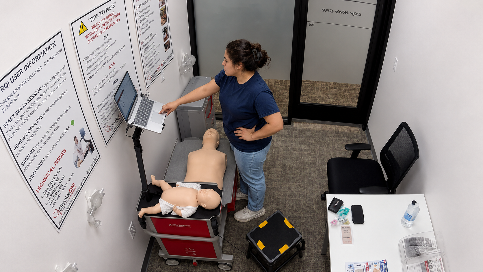 Healthcare professional preparing to complete American Heart Association BLS, ACLS, and PALS Certification during one visit through Citywide CPR's Triple Bundle.