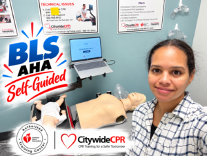 AHA BLS Self-Guided skills session at a Citywide CPR Verification Station