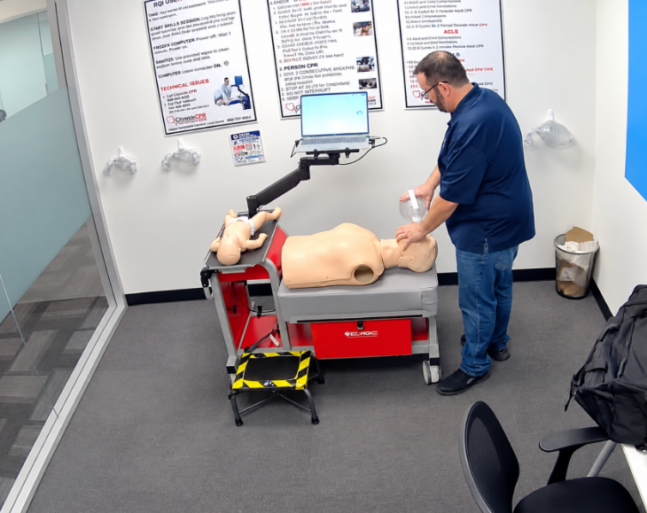Healthcare professional completing hands-on BLS renewal skills at Citywide CPR.