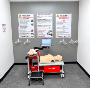 Citywide CPR Verification Station for AHA PALS Self-Guided Skills training.